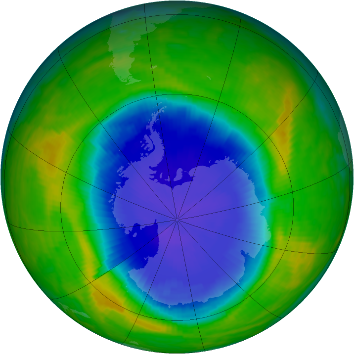 Antarctic ozone map for 13 November 1987